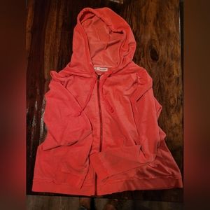 MAURICES WOMEN'S LIGHT WEIGHT FULL ZIP HOODIE JACKET TANGERINE COLOR SZ 2